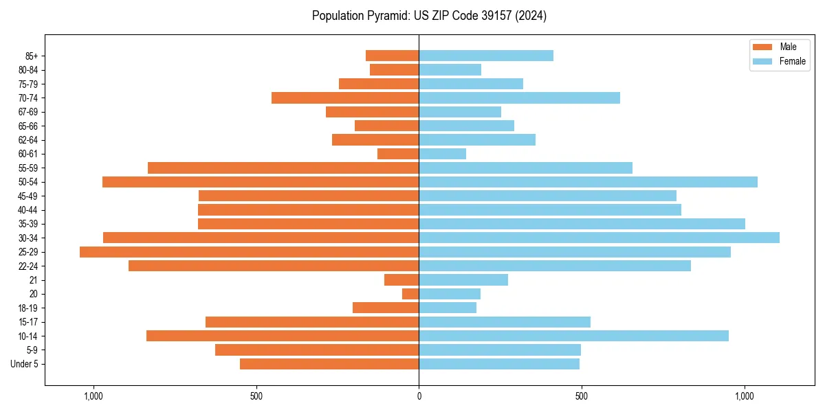 Population pyramid for 