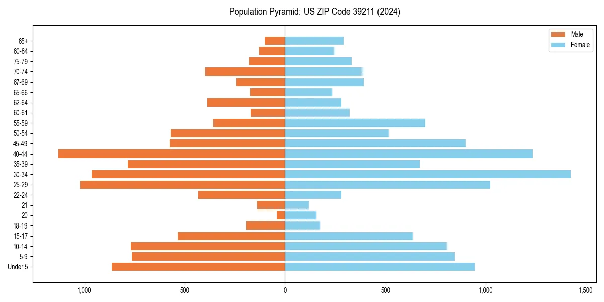 Population pyramid for 