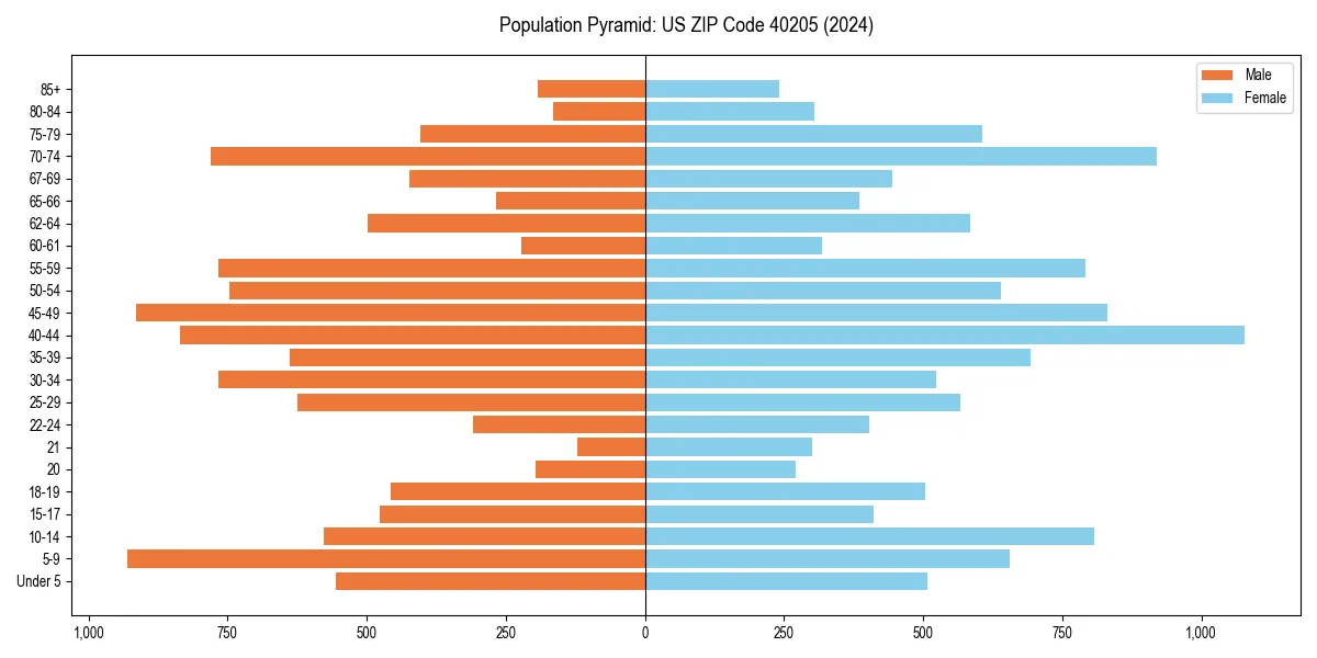 Population pyramid for 