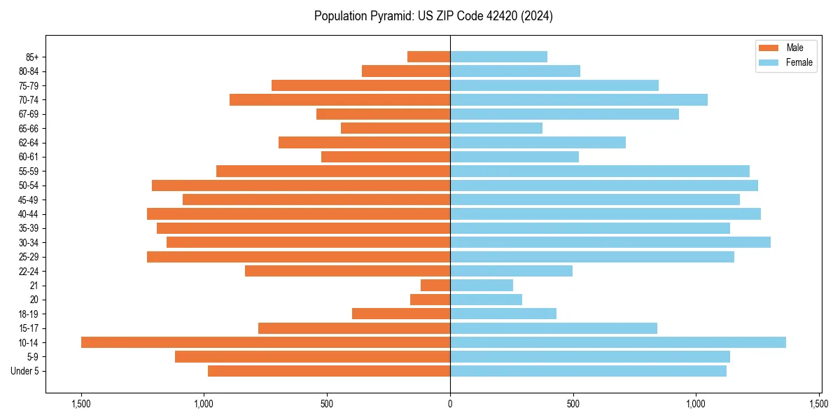 Population pyramid for 