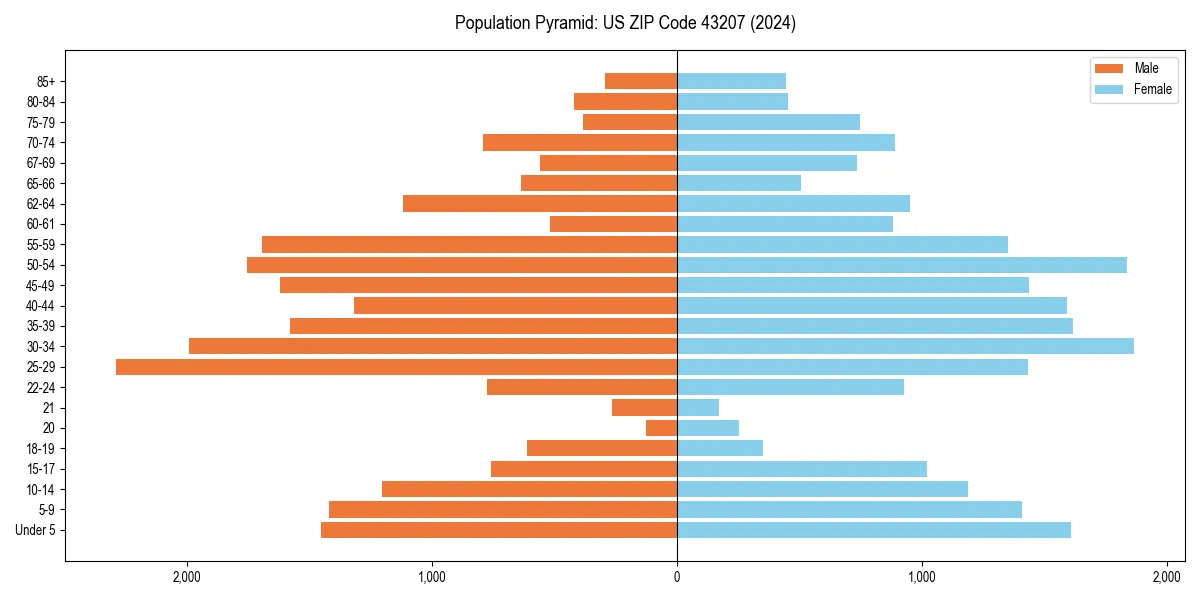 Population pyramid for 