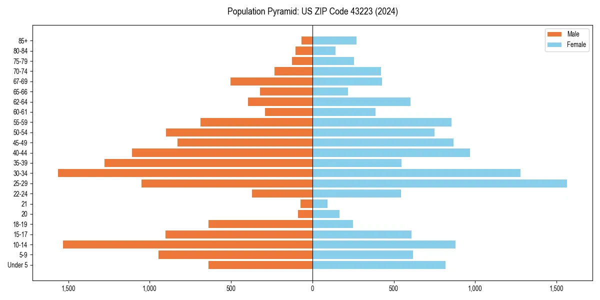 Population pyramid for 