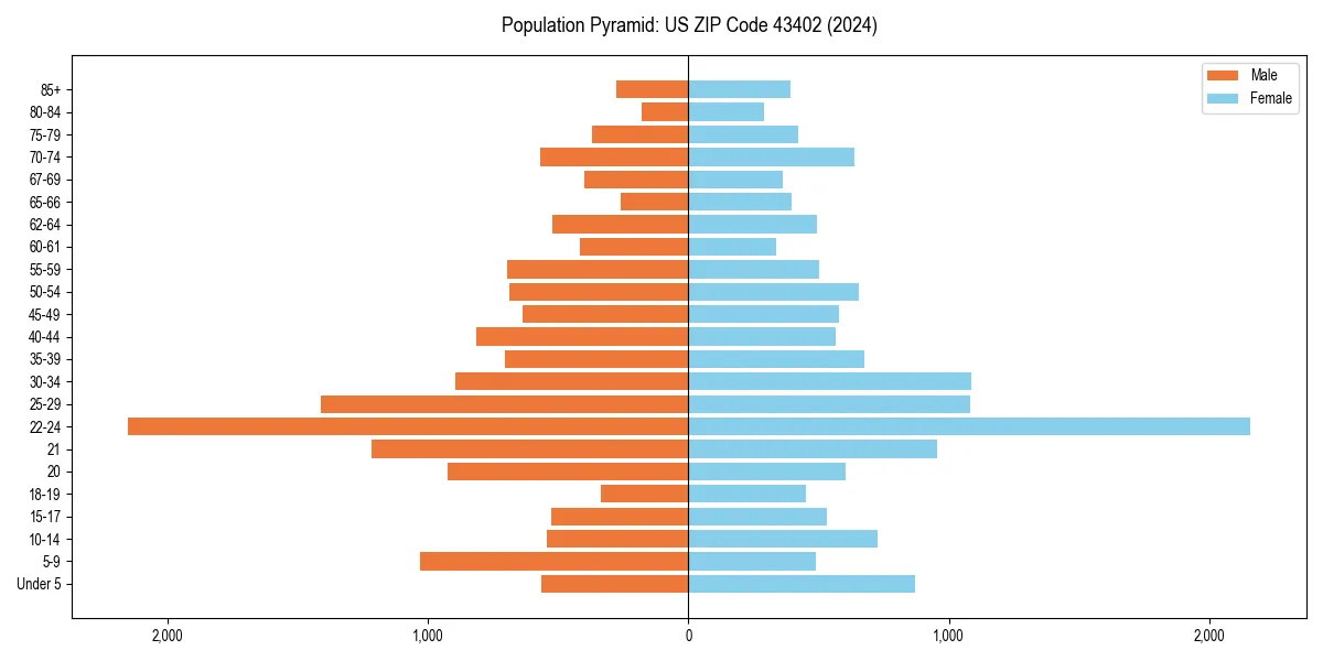 Population pyramid for 