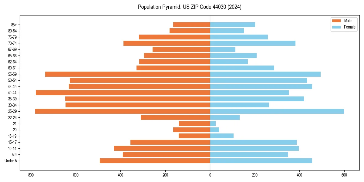 Population pyramid for 