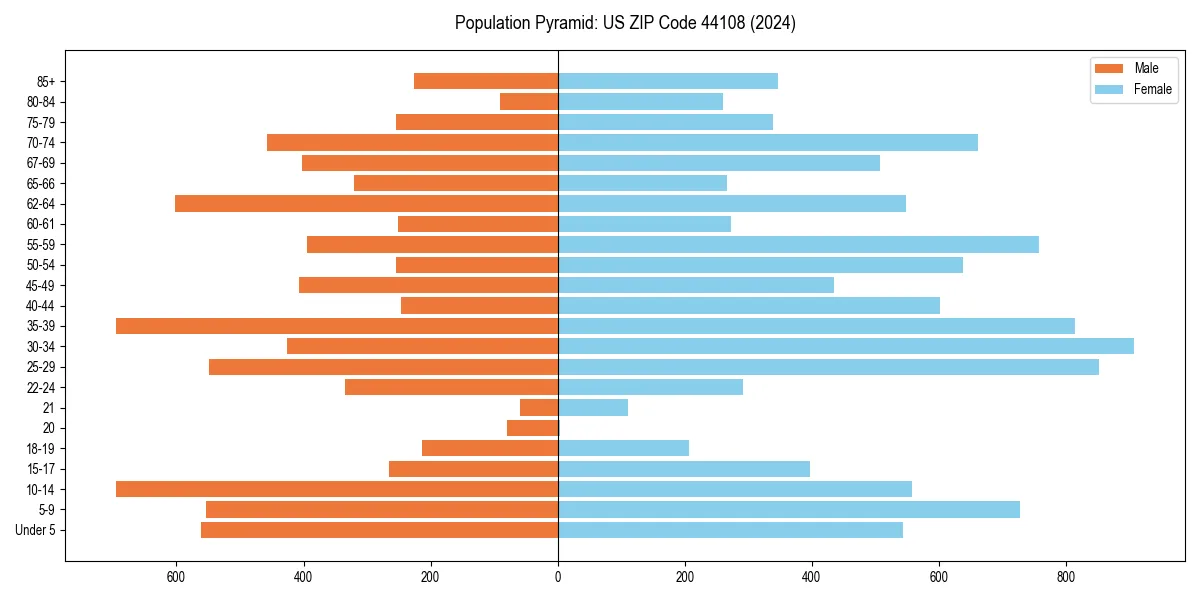 Population pyramid for 