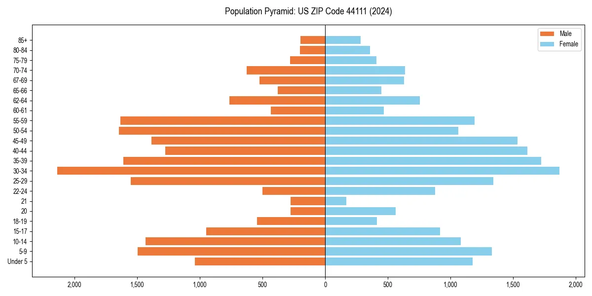 Population pyramid for 