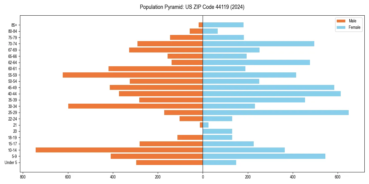 Population pyramid for 