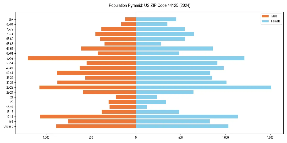 Population pyramid for 