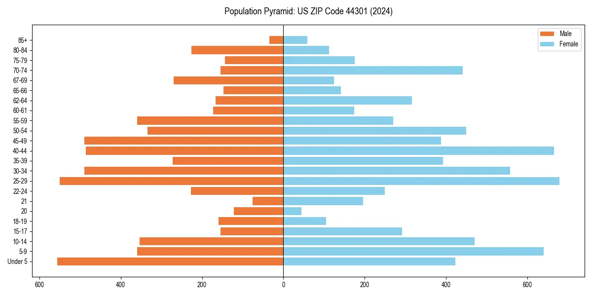 Population pyramid for 