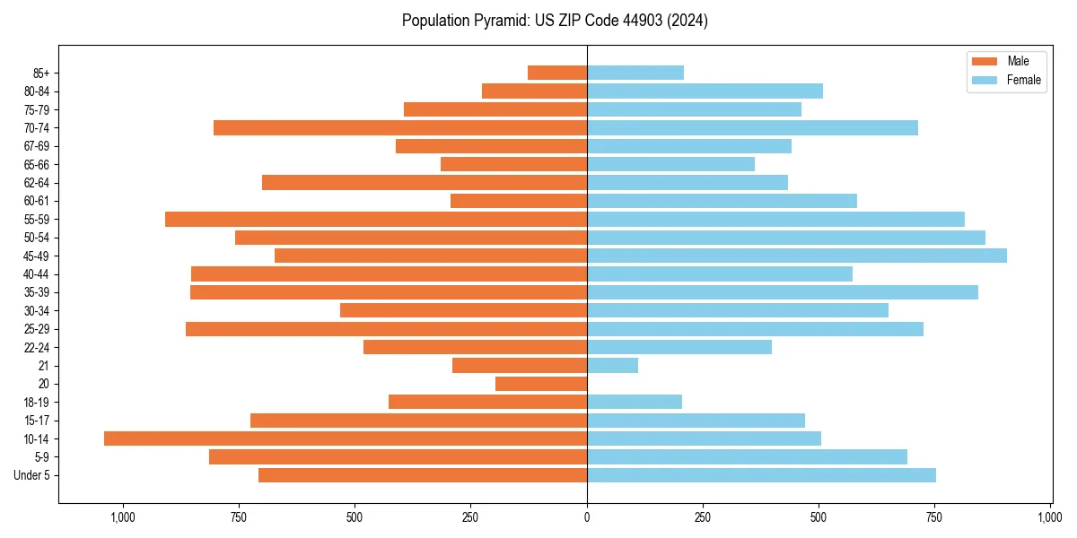 Population pyramid for 