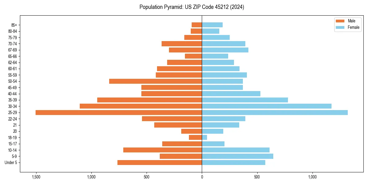 Population pyramid for 