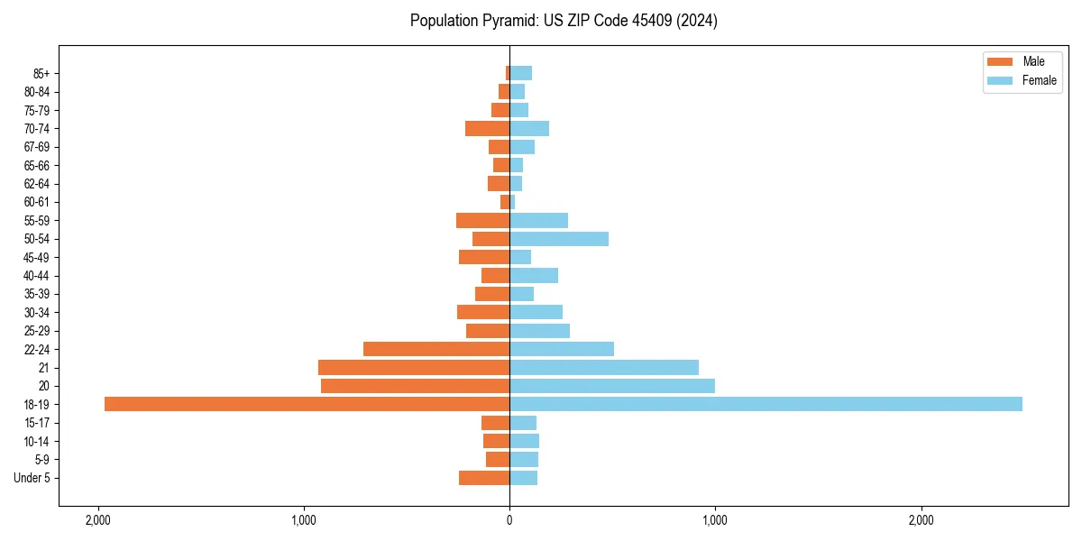 Population pyramid for 