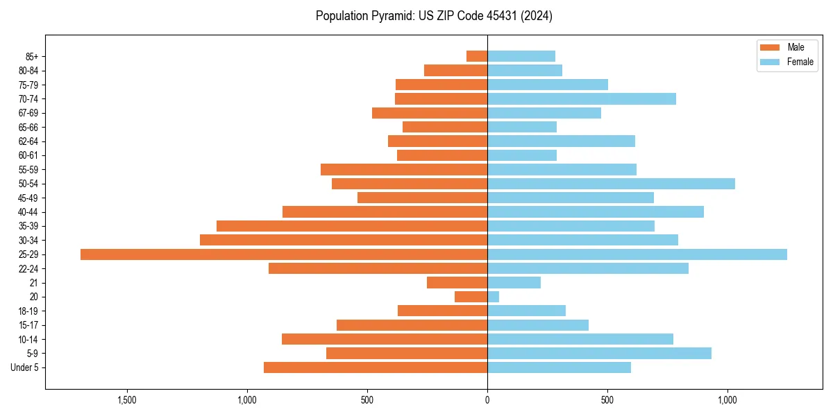 Population pyramid for 