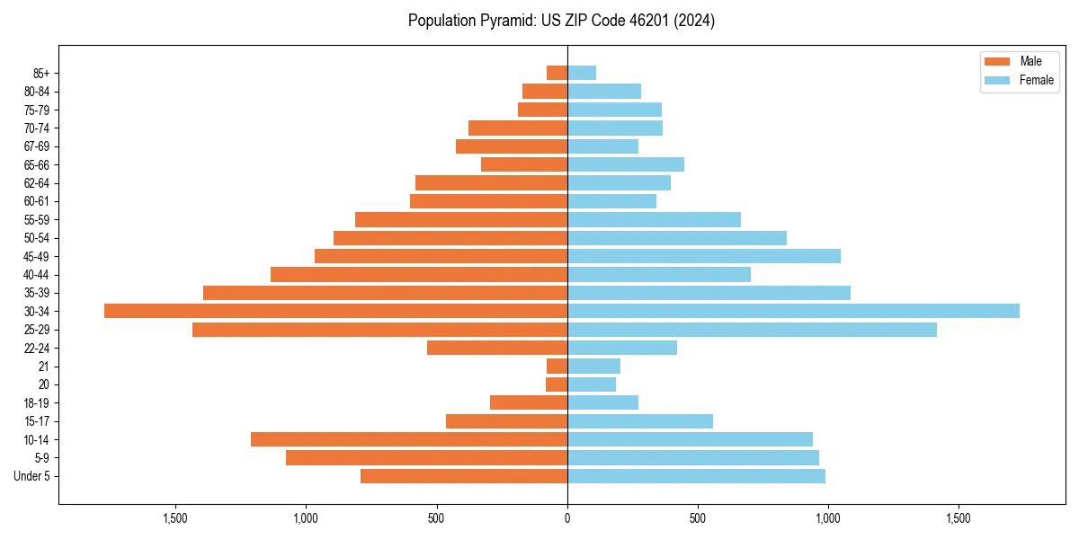 Population pyramid for 