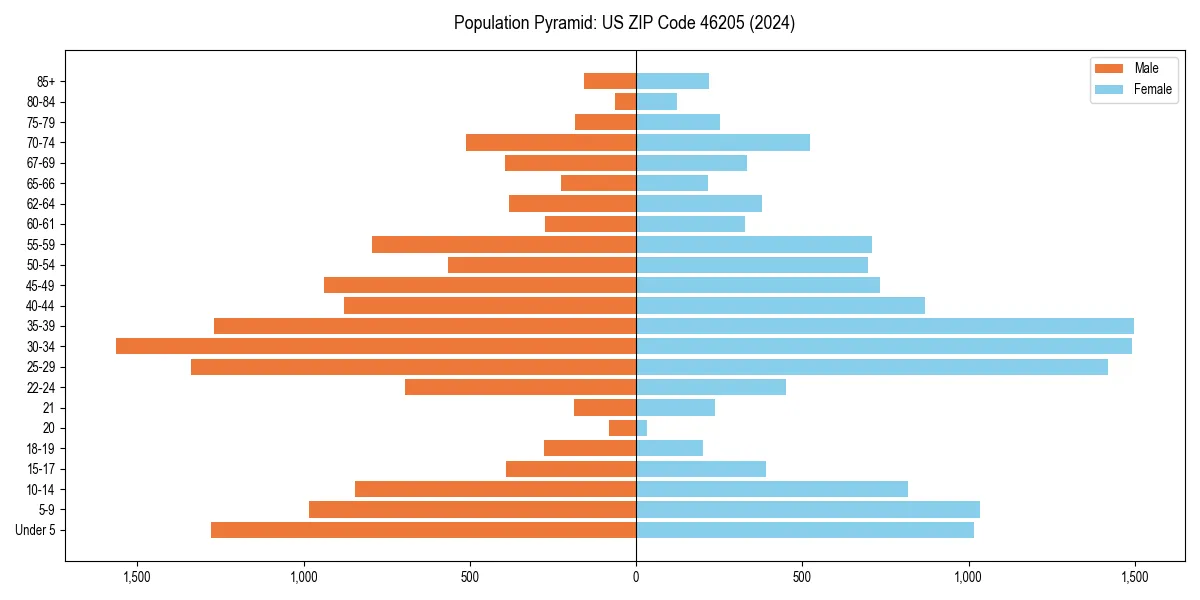 Population pyramid for 