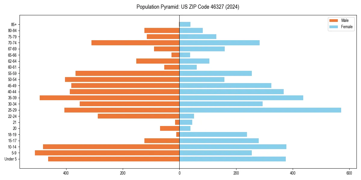 Population pyramid for 
