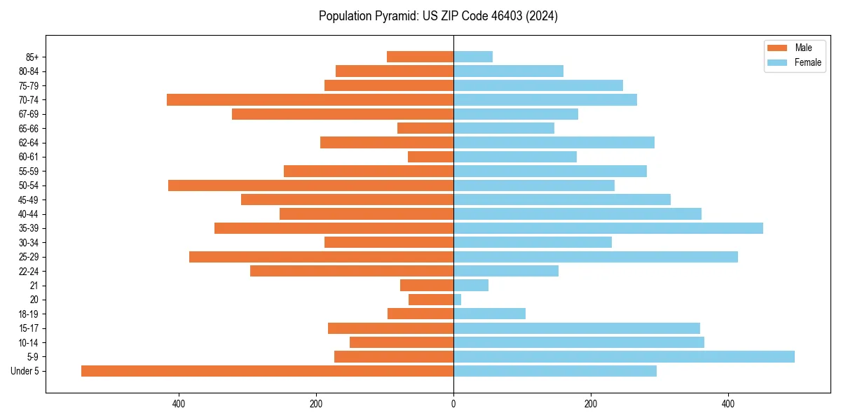 Population pyramid for 