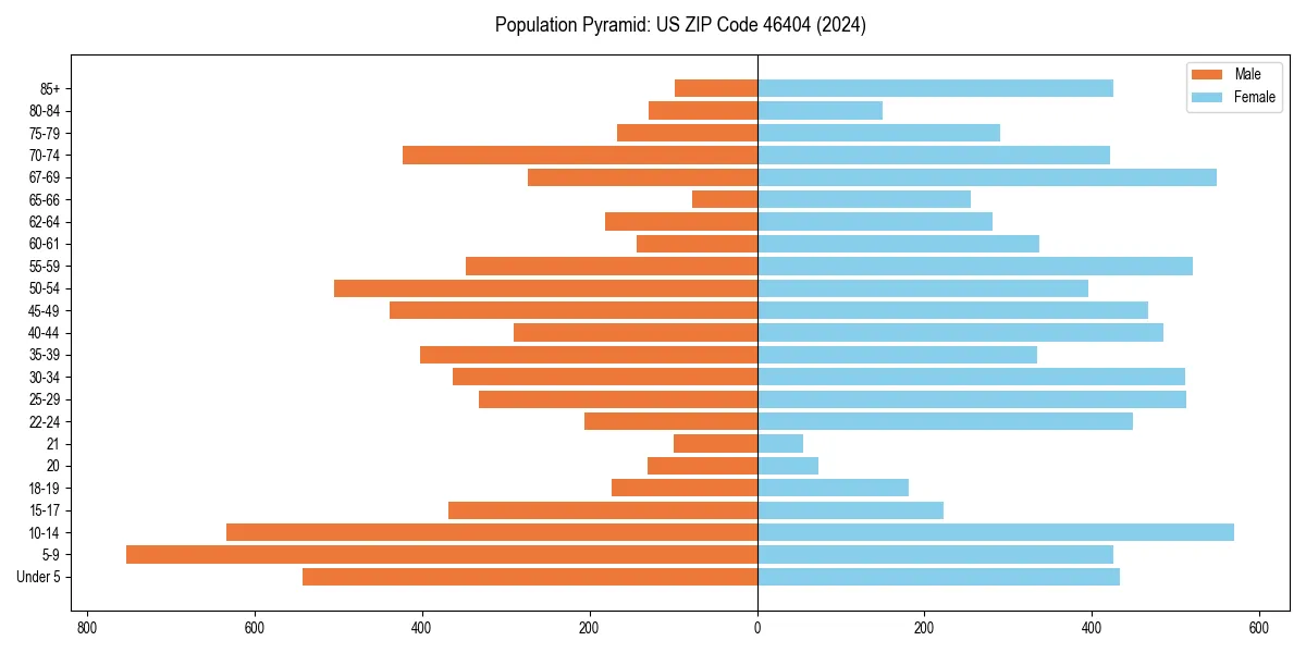 Population pyramid for 