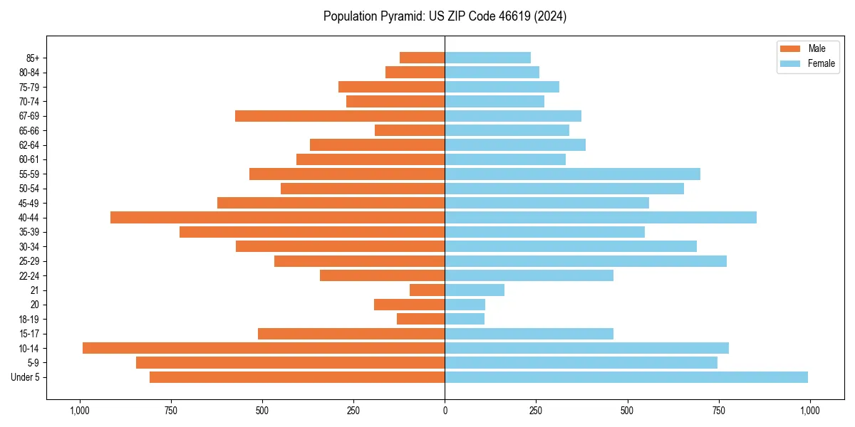 Population pyramid for 