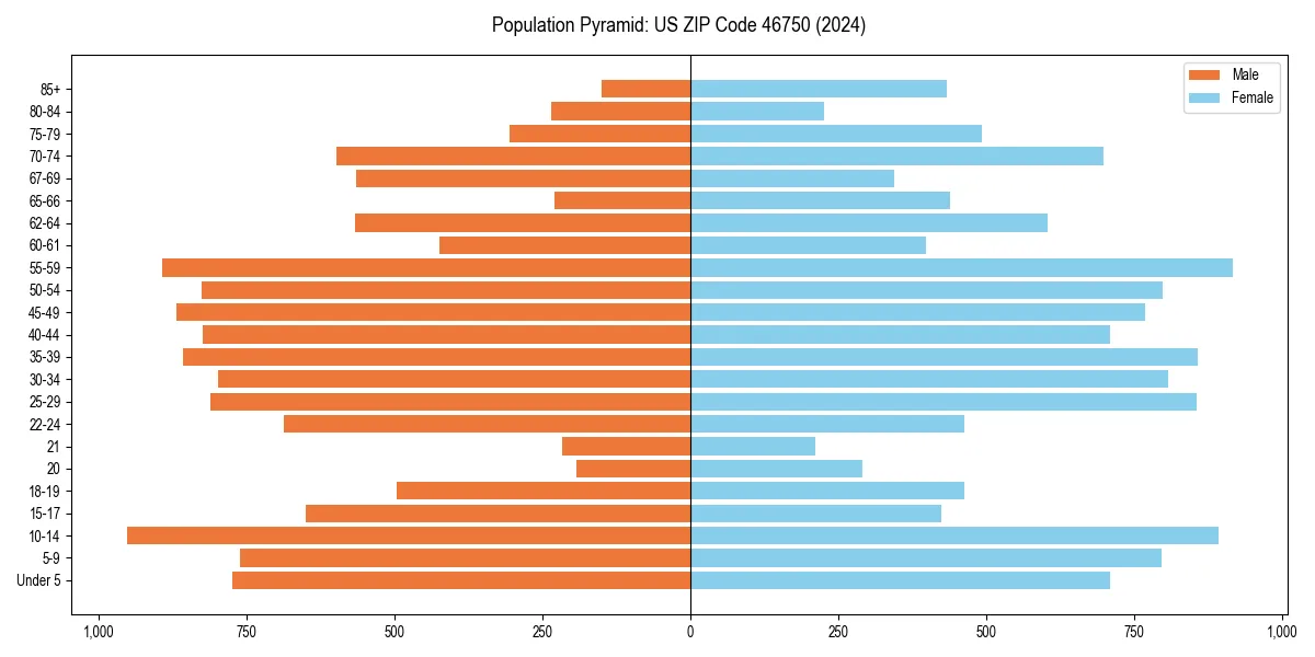 Population pyramid for 