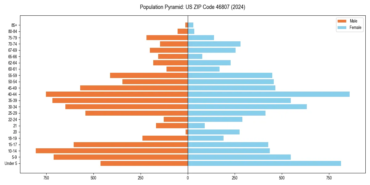 Population pyramid for 