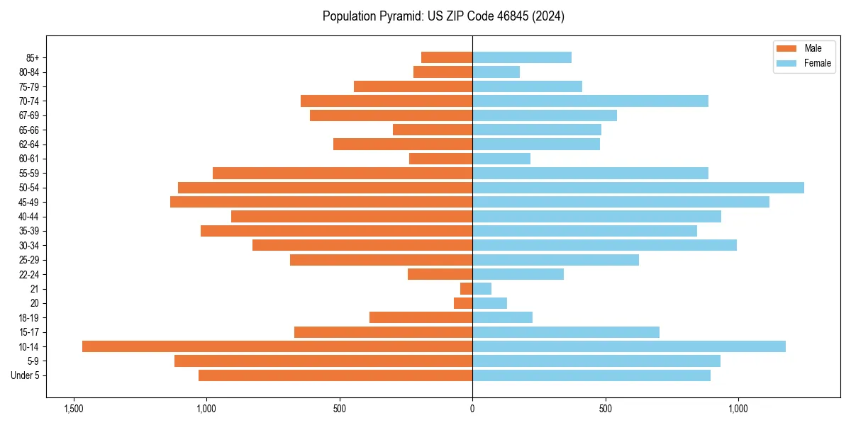 Population pyramid for 