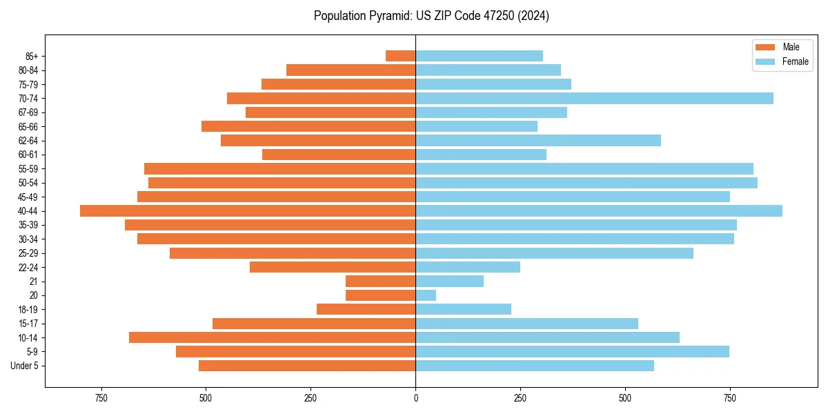 Population pyramid for 