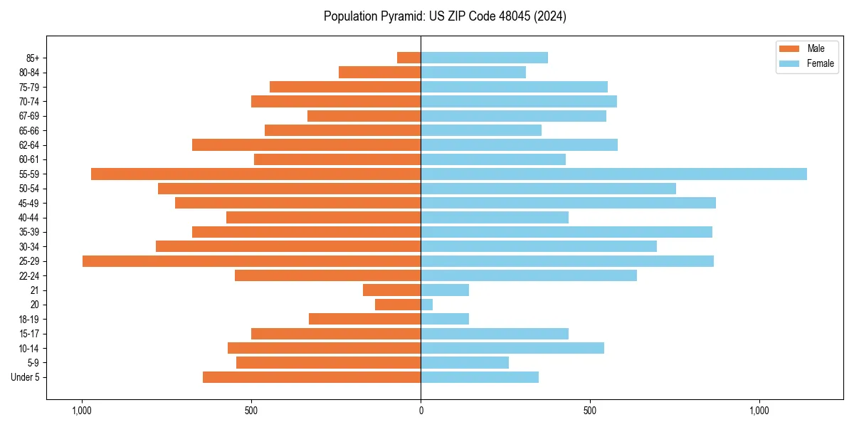 Population pyramid for 