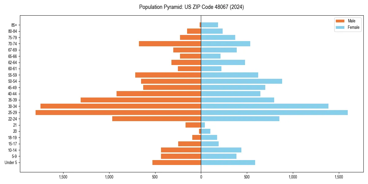 Population pyramid for 