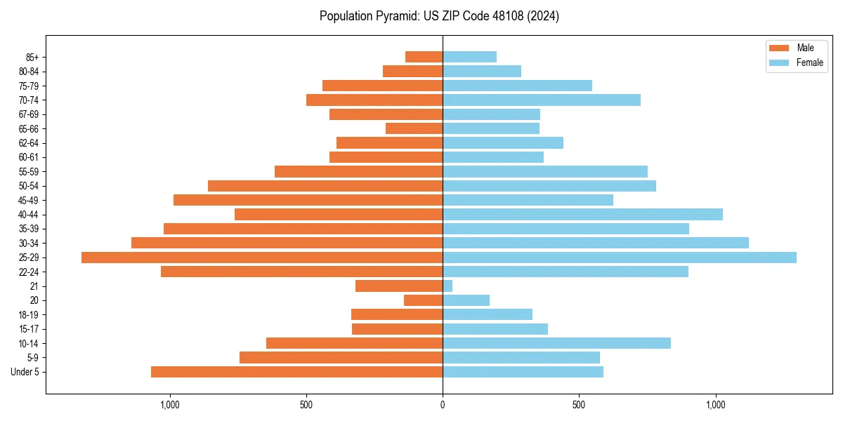 Population pyramid for 