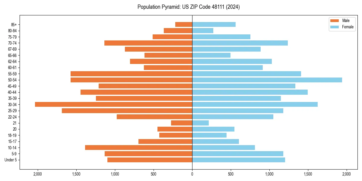 Population pyramid for 