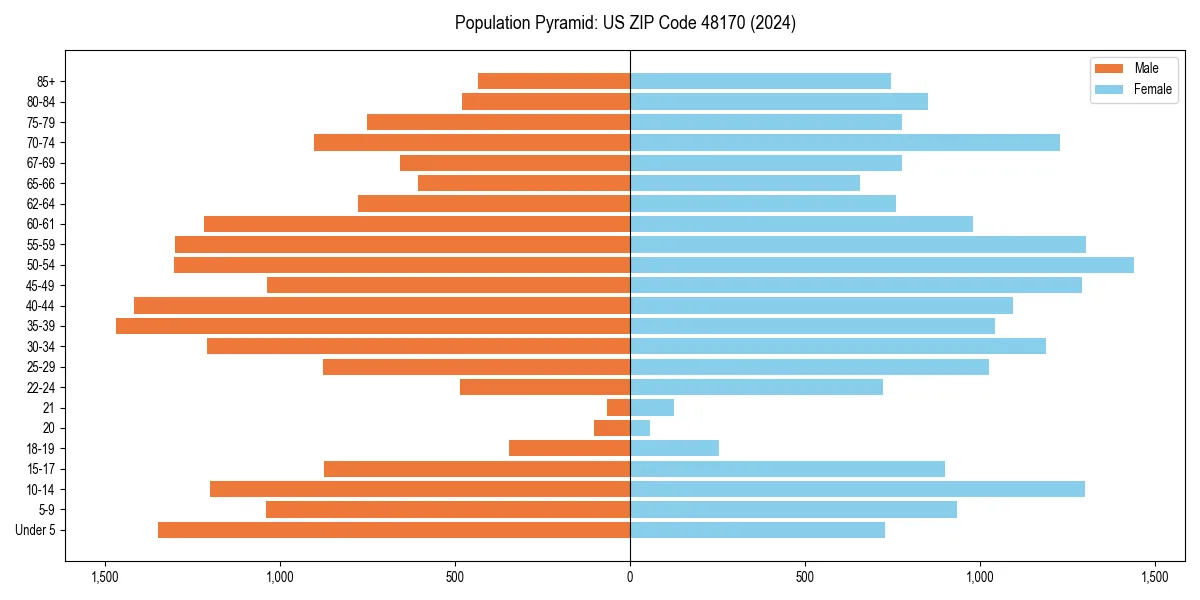 Population pyramid for 