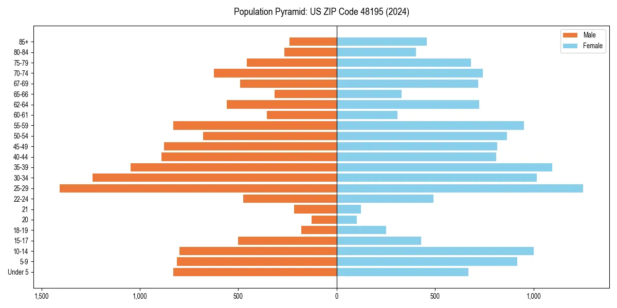 Population pyramid for 