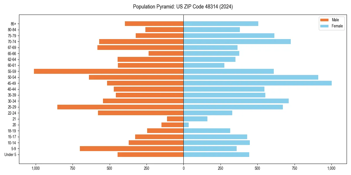 Population pyramid for 