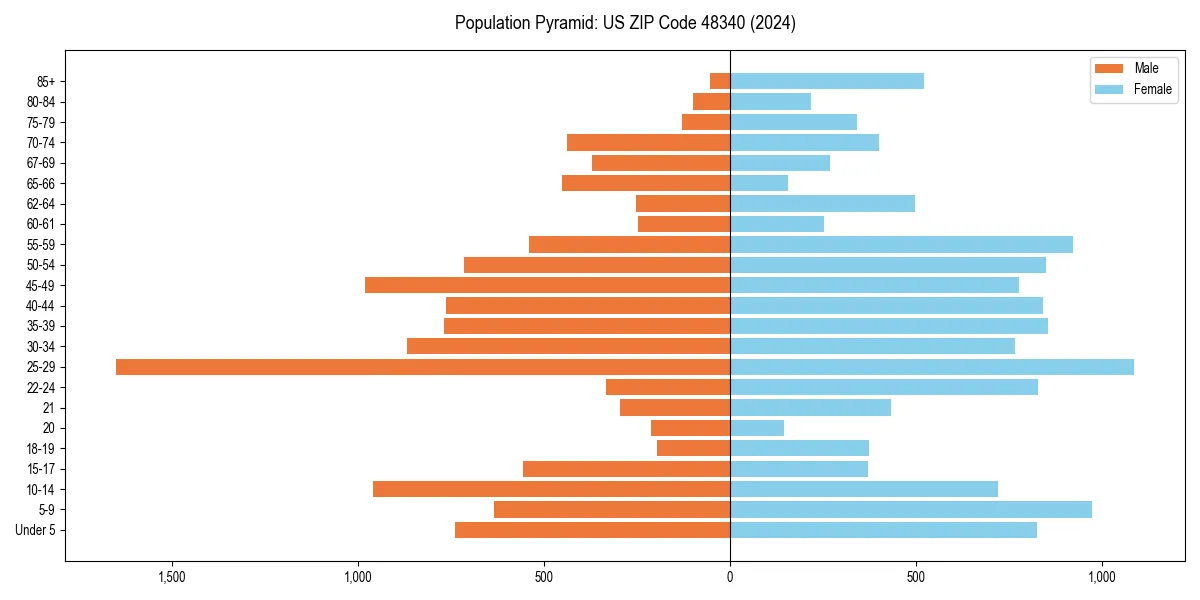 Population pyramid for 