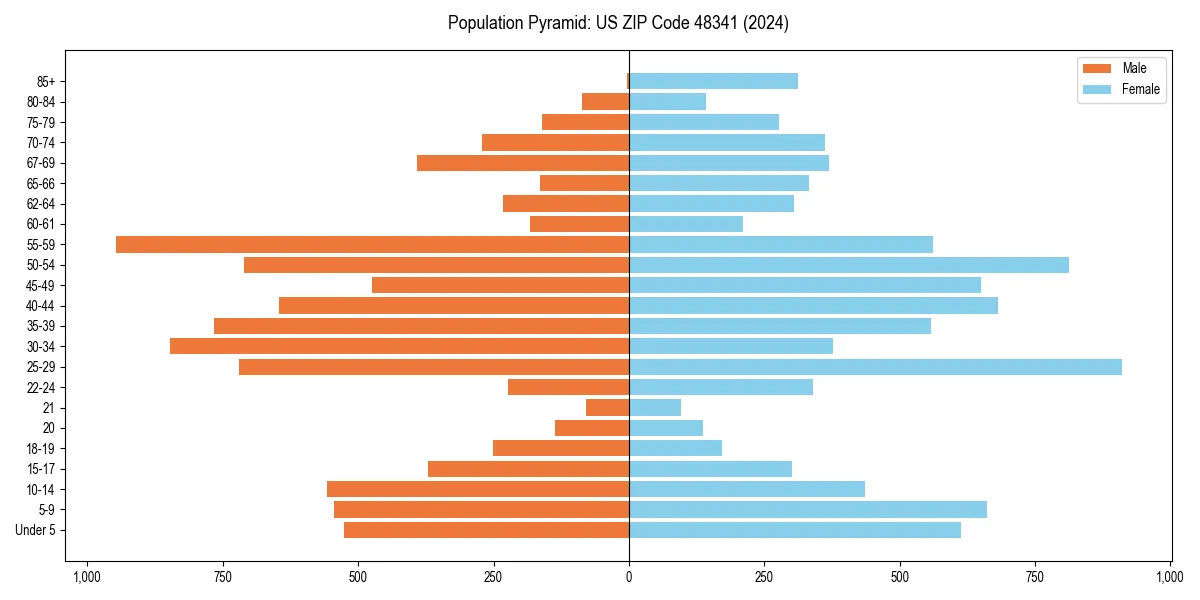 Population pyramid for 