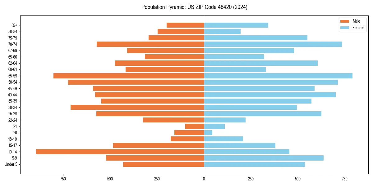 Population pyramid for 