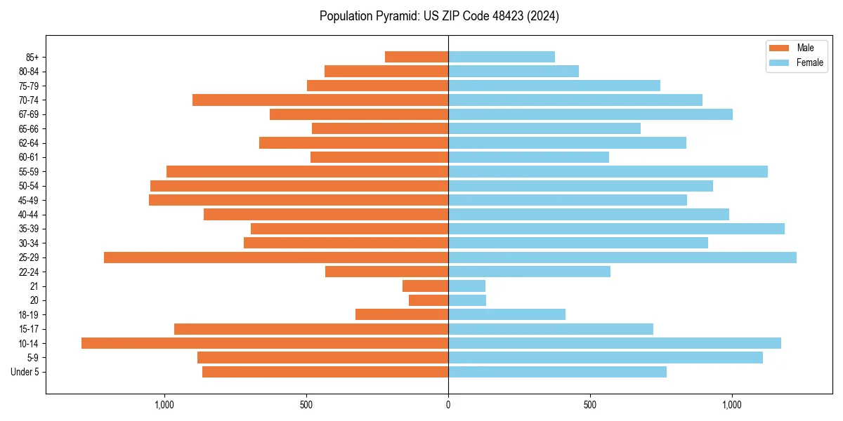 Population pyramid for 