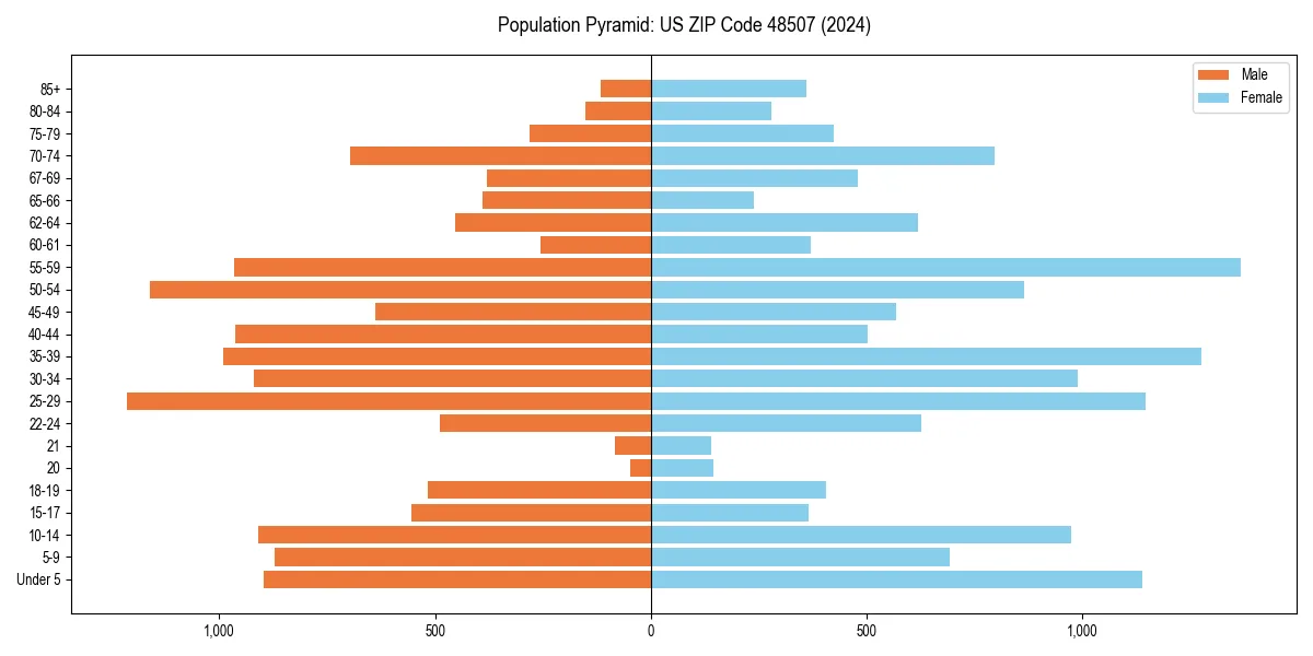 Population pyramid for 