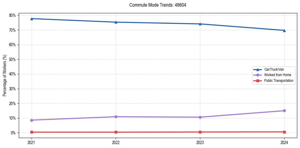 Transportation trends in US ZIP Code 48604