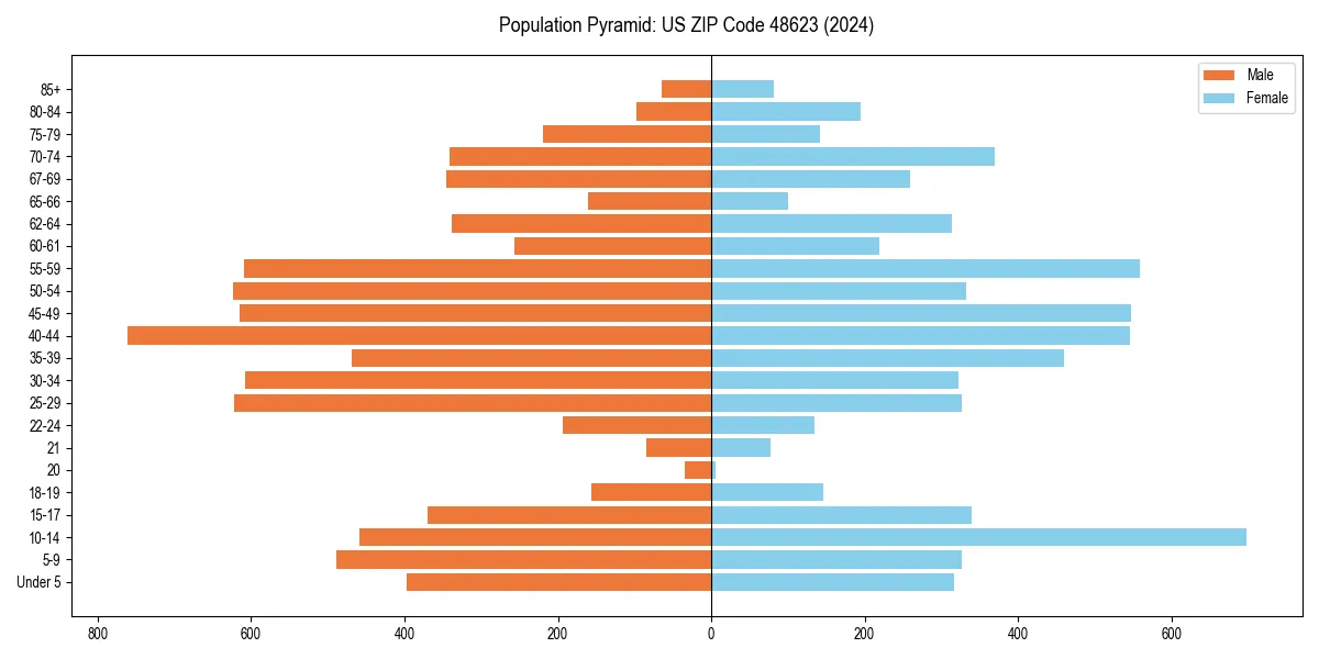 Population pyramid for 