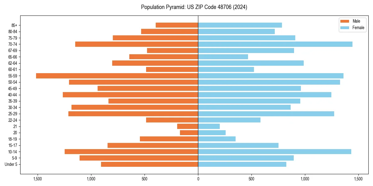 Population pyramid for 