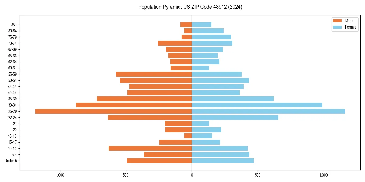 Population pyramid for 