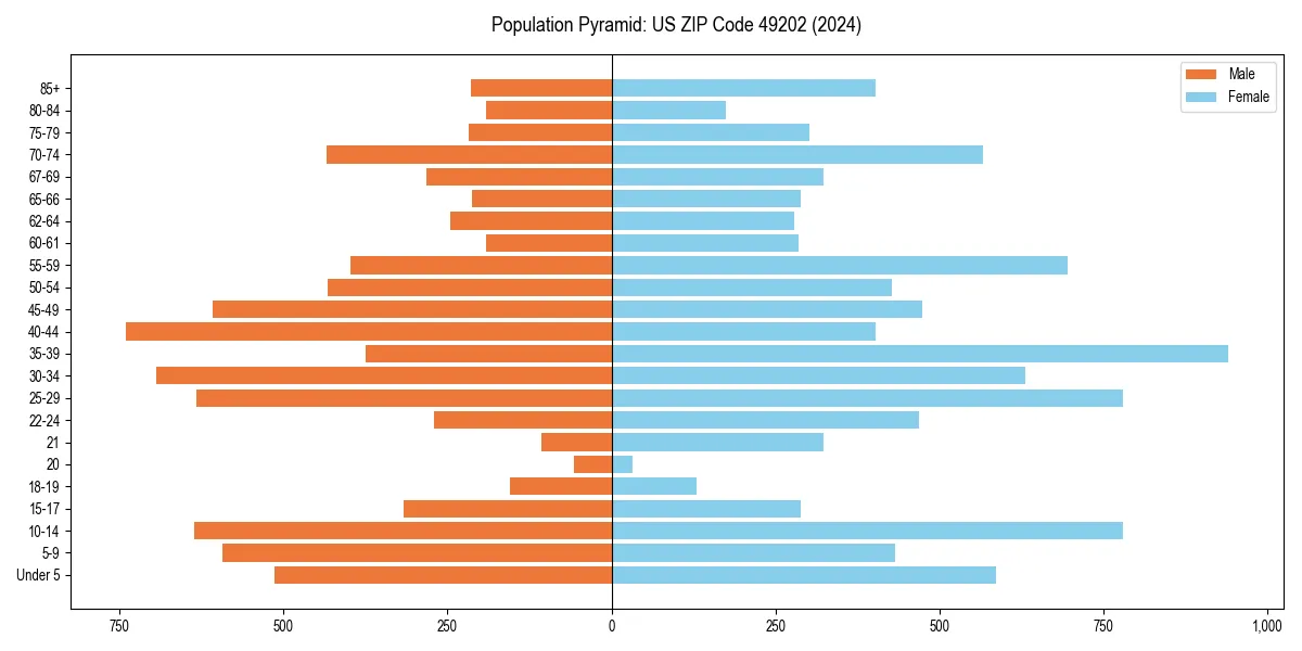 Population pyramid for 