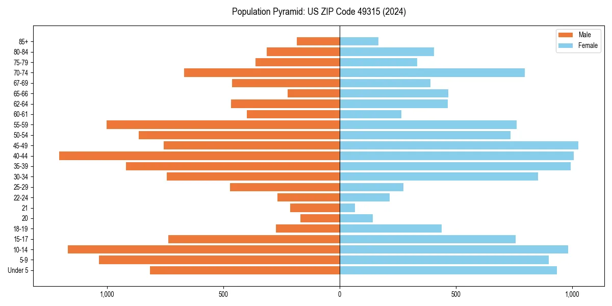 Population pyramid for 