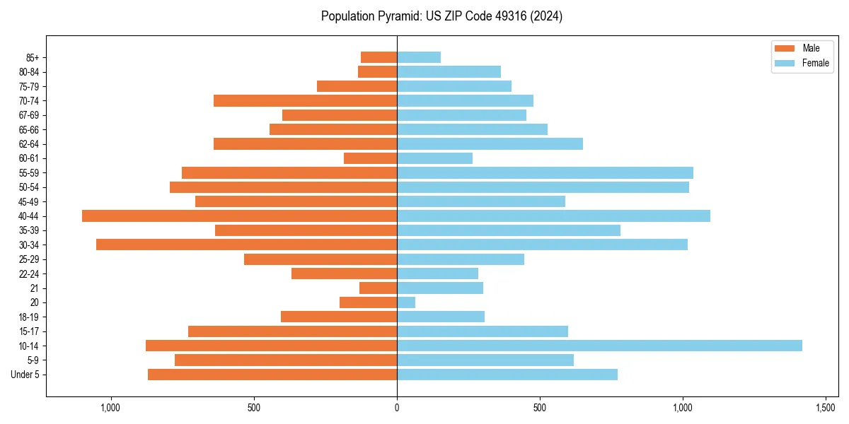 Population pyramid for 