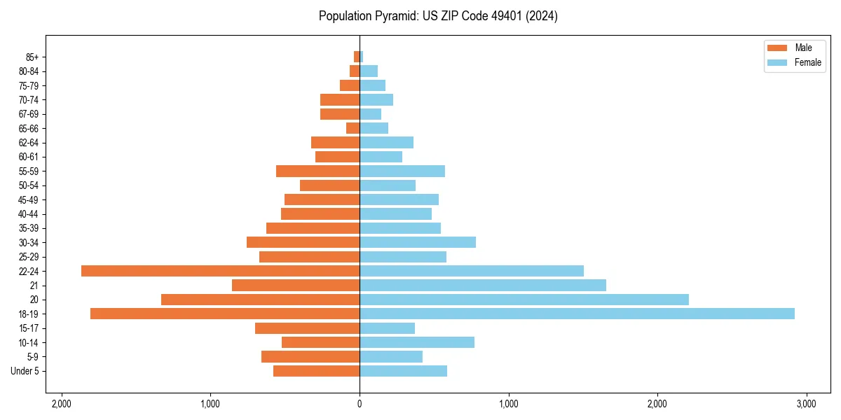 Population pyramid for 
