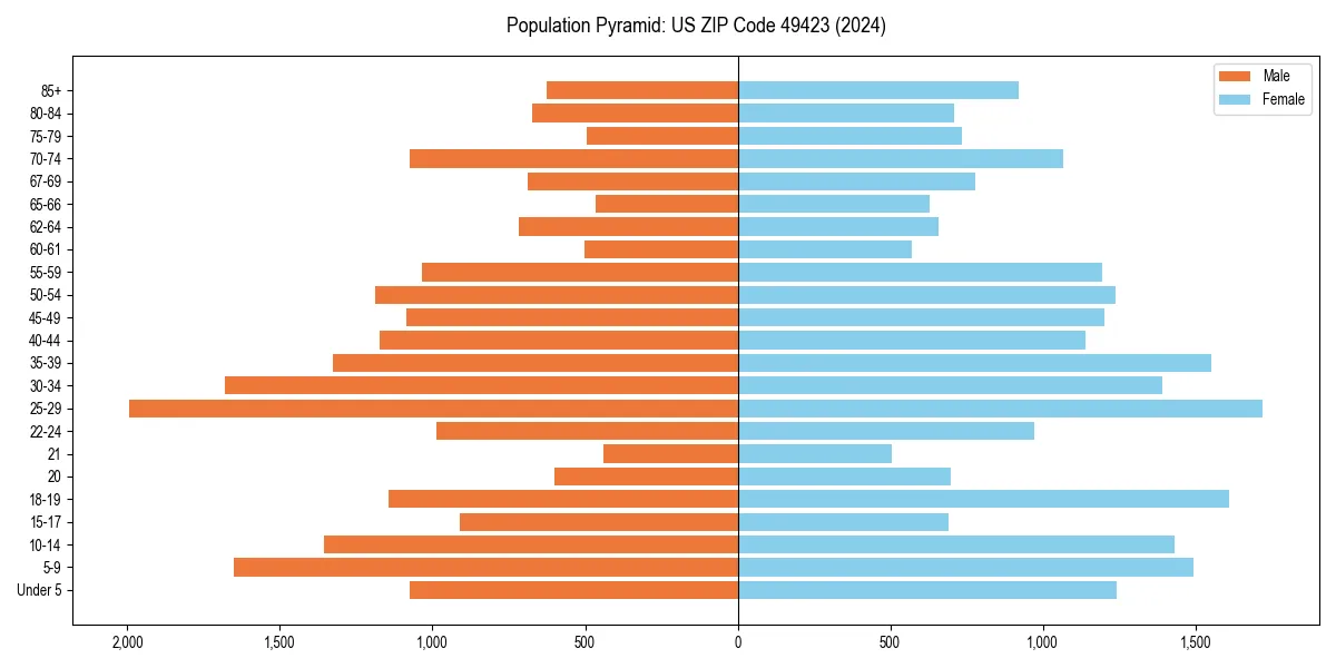 Population pyramid for 