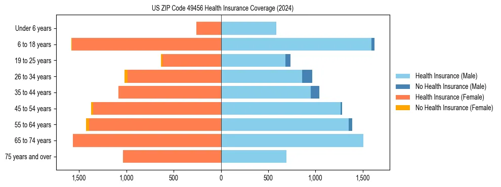 Health insurance pyramid for US ZIP Code 49456