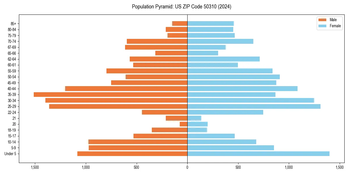 Population pyramid for 